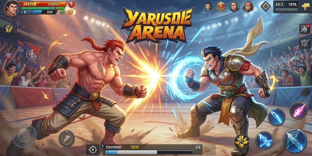 Screenshot dari gameplay Fighting 797K yang menegangkan.