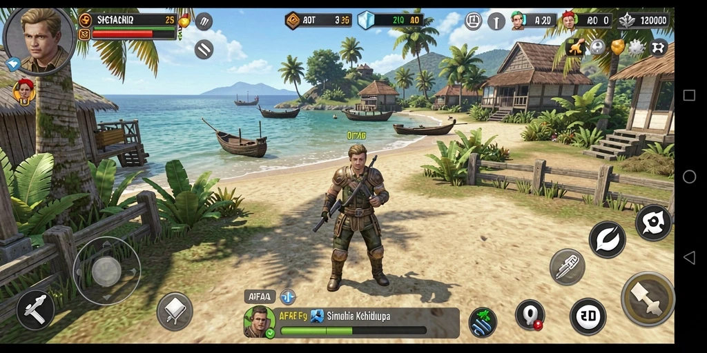 Tampilan gameplay AFAF dengan elemen simulasi yang menarik.