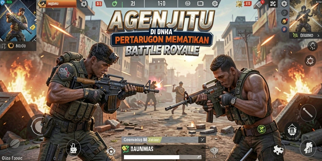 Tampilan gameplay yang intens dan mendebarkan di AGENJITU.