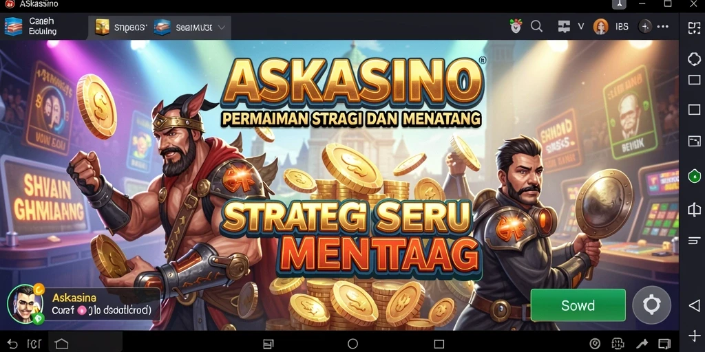 Screenshot gameplay ASKASINO menampilkan pertarungan strategi yang intens.