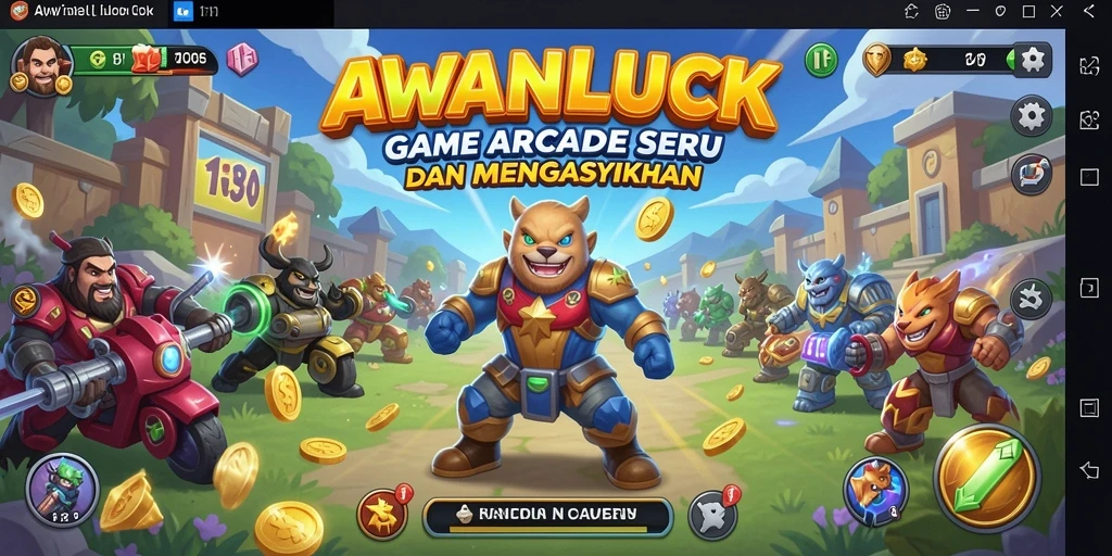 Tampilan gameplay seru dari AWANLUCK dengan rintangan menarik.