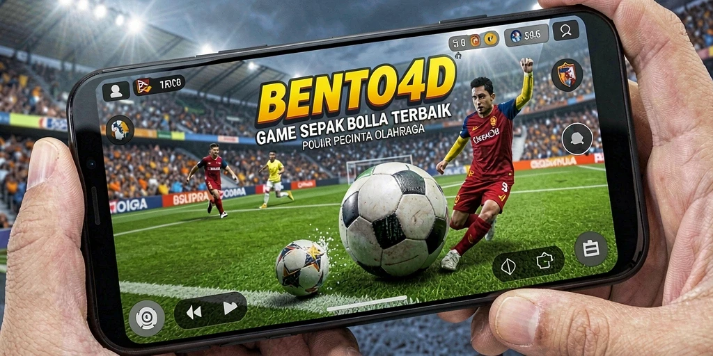 Tampilan gameplay BENTO4D yang mendebarkan dalam laga sepak bola.