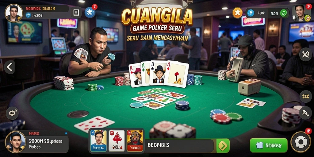 Tampilan menarik dari gameplay Poker di CUANGILA.