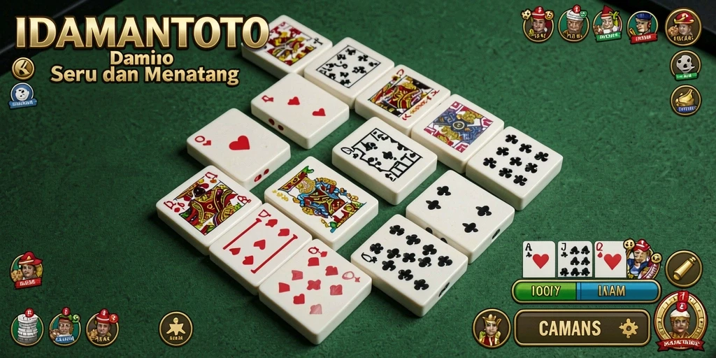 Tampilan screenshot gameplay domino IDAMANTOTO yang mengasyikkan.