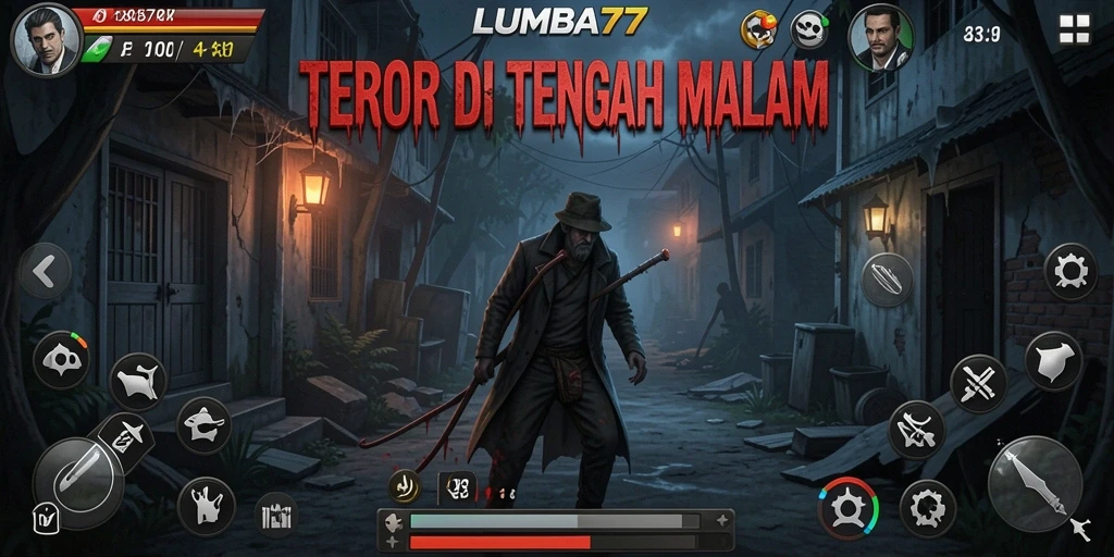 Gameplay LUMBA77 yang mencekam dalam suasana gelap.