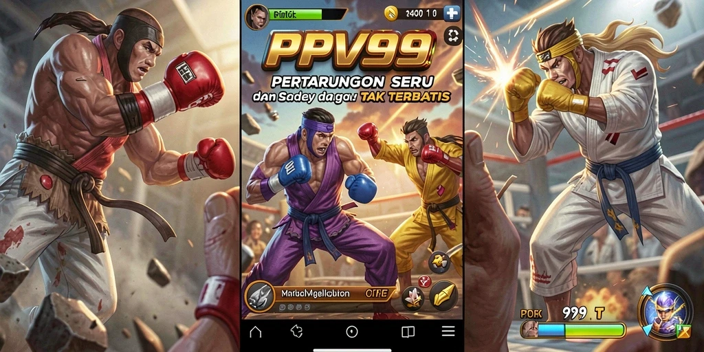 Screenshot gameplay PPV99 yang menampilkan aksi pertarungan yang mendebarkan.
