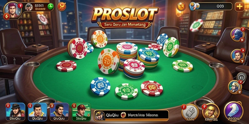 Menampilkan gameplay seru dari permainan QiuQiu PROSLOT.