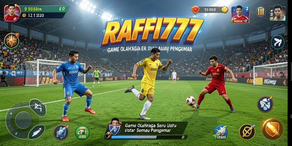 Screenshot utama RAFFI777 menampilkan aksi seru dalam pertandingan olahraga.