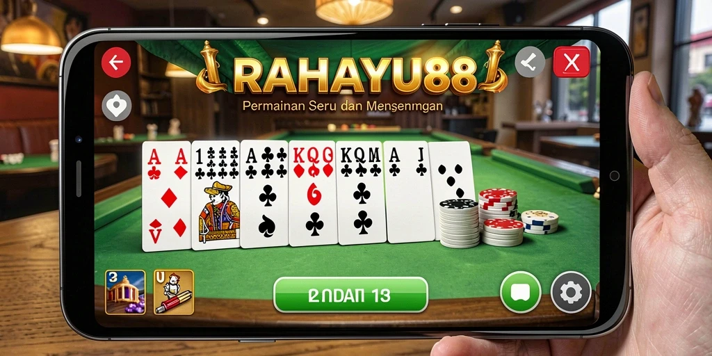 Tampilan gameplay seru dari RAHAYU88 dalam permainan domino.