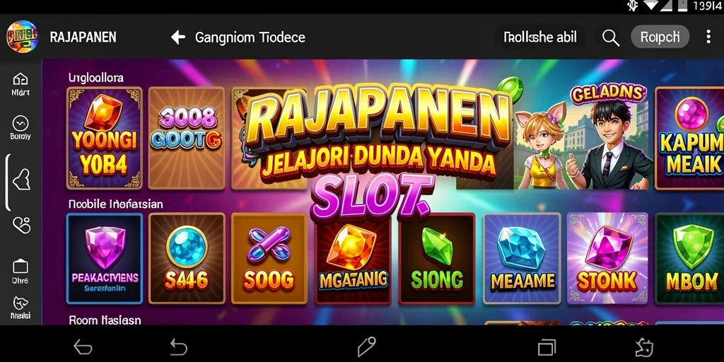 Tampilan gameplay slot RAJAPANEN yang mengasyikkan dan penuh warna.