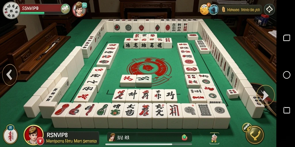 Screenshot utama RSNVIP8 menampilkan gameplay Mahjong yang menarik.
