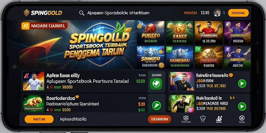 Tampilan gameplay menarik dari SPINGOLD yang menggambarkan taruhan langsung.