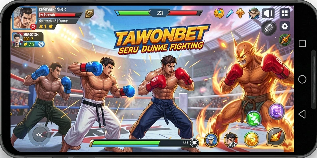 Screenshot TAWONBET menampilkan aksi pertarungan yang intens dan memukau.